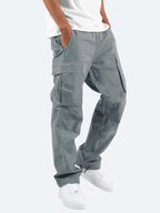 heren cargo broek met elastische taille in Lichtgrijs