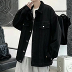 Heren Relaxed Fit Trucker Jacket met Knoopsluiting