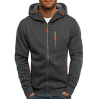 heren zip hoodie met rits en capuchon in wit donkergrijs