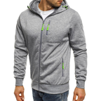 heren zip hoodie met rits en capuchon in lichtgrijs