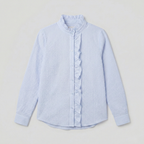 Refined Dames Blouse Met Ruches En Staande Kraag