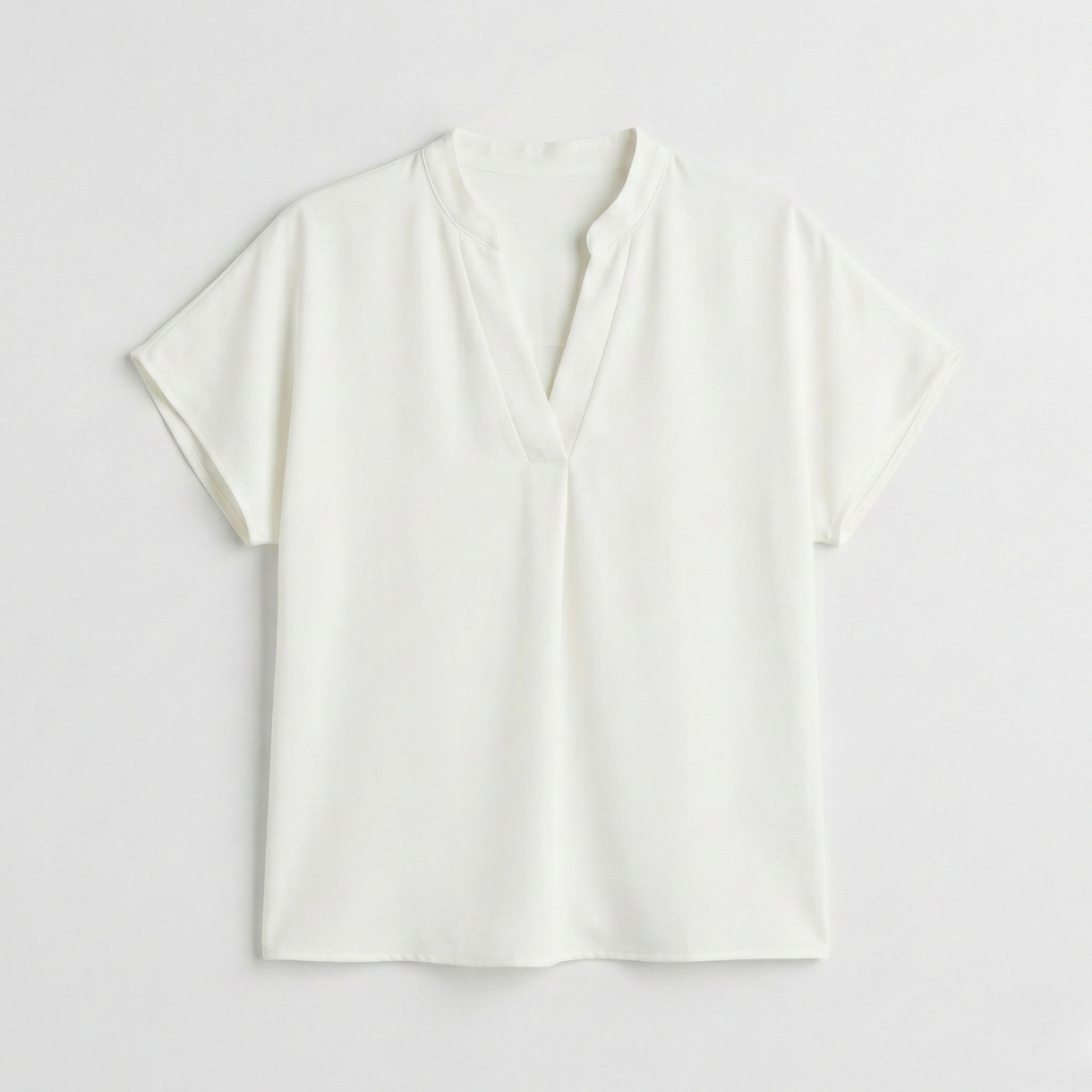 Refined Dames Blouse Met V-hals En Korte Mouwen