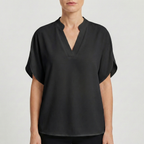 Refined Dames Blouse Met V-hals En Korte Mouwen