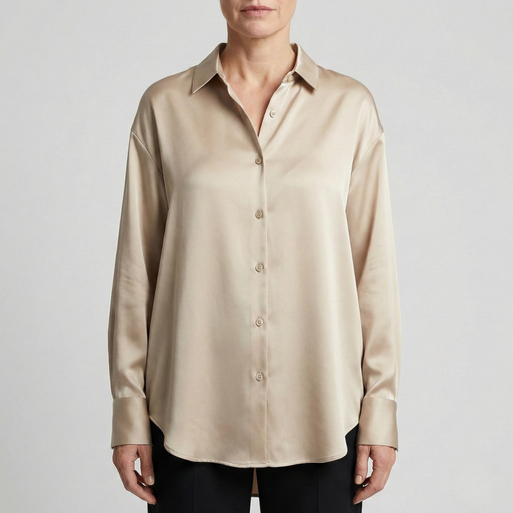 Refined Dames Relaxed Fit Glanzende Blouse