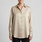 Refined Dames Relaxed Fit Glanzende Blouse