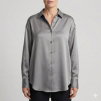Refined Dames Relaxed Fit Glanzende Blouse