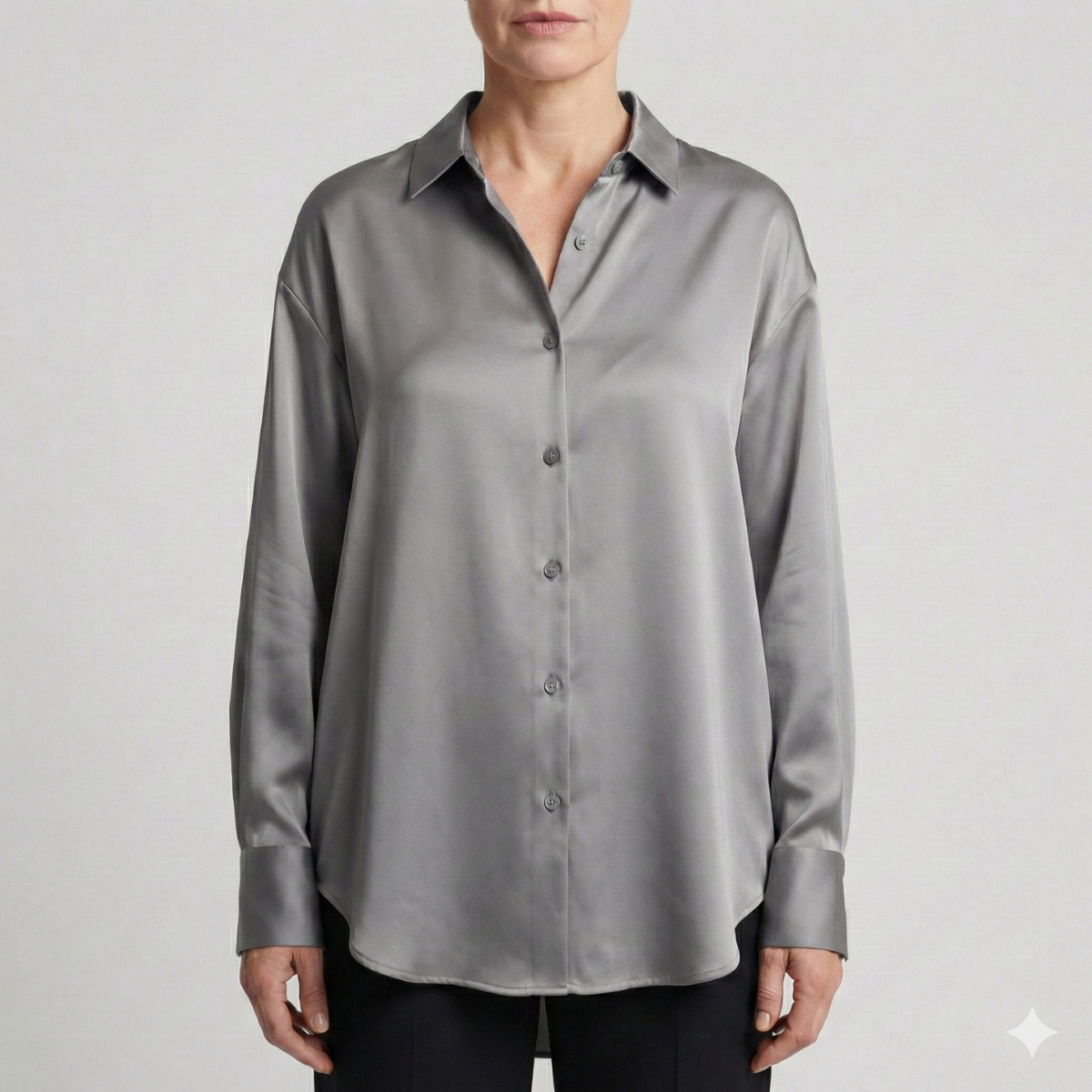 Refined Dames Relaxed Fit Glanzende Blouse
