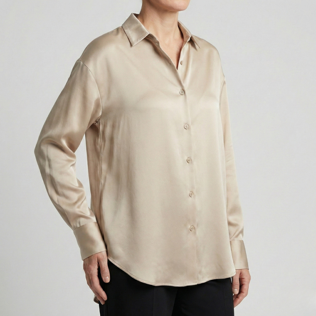 Refined Dames Relaxed Fit Glanzende Blouse