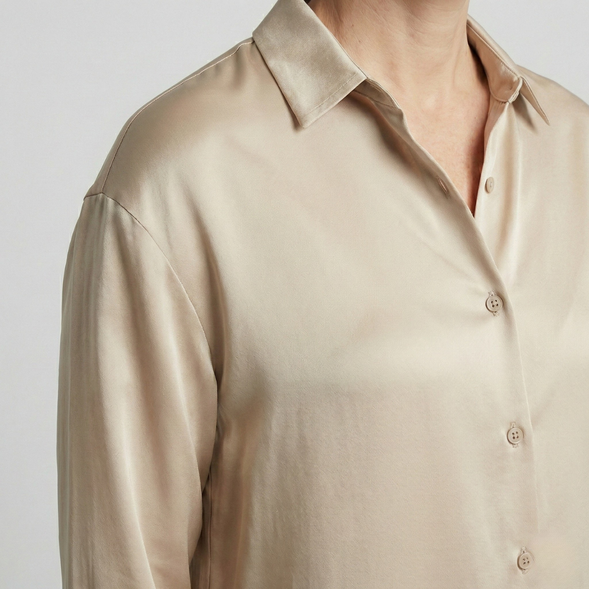 Refined Dames Relaxed Fit Glanzende Blouse