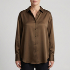 Refined Dames Relaxed Fit Glanzende Blouse
