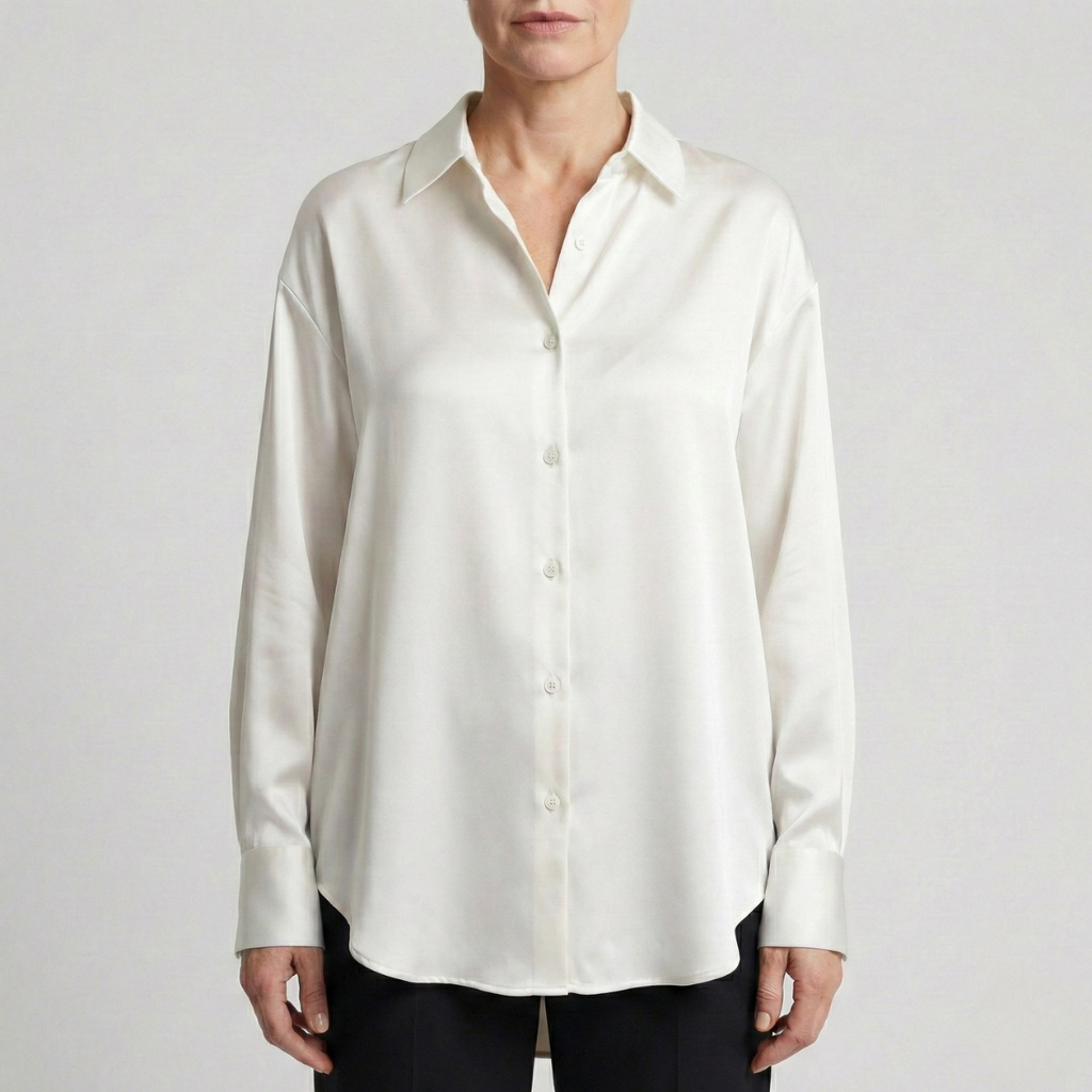 Refined Dames Relaxed Fit Glanzende Blouse