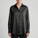 Refined Dames Relaxed Fit Glanzende Blouse