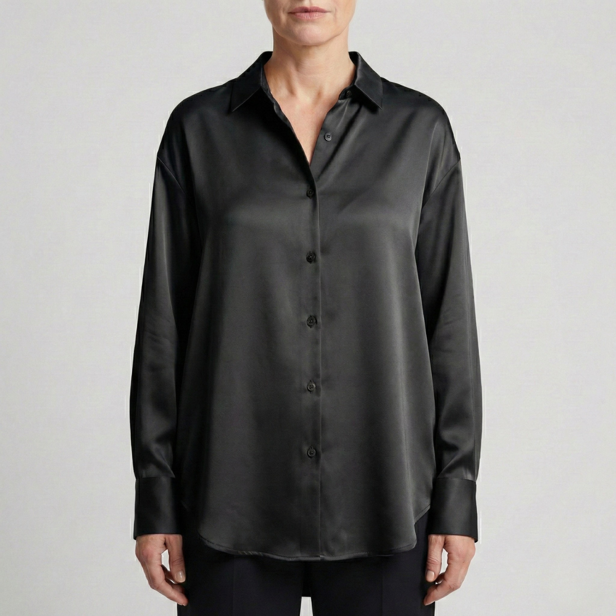 Refined Dames Relaxed Fit Glanzende Blouse