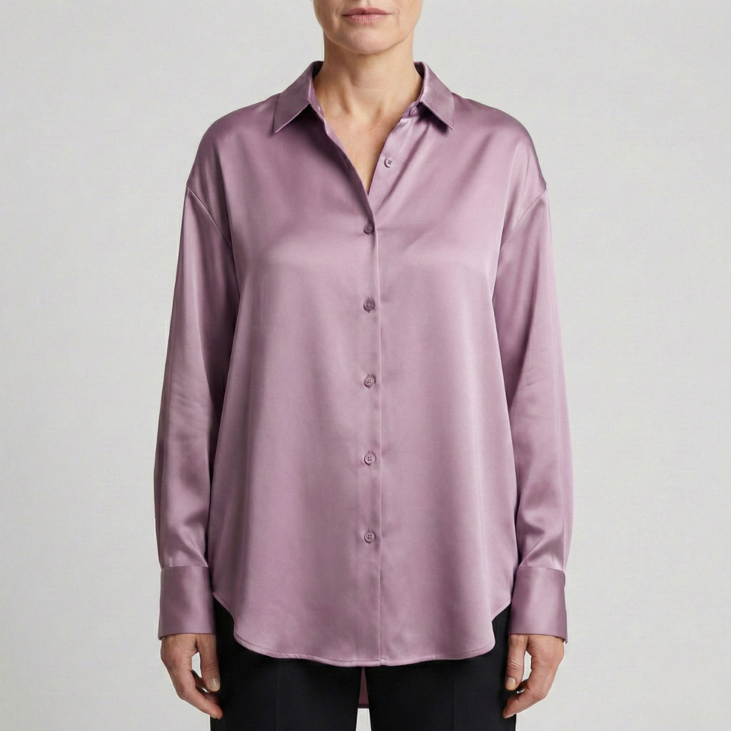 Refined Dames Relaxed Fit Glanzende Blouse