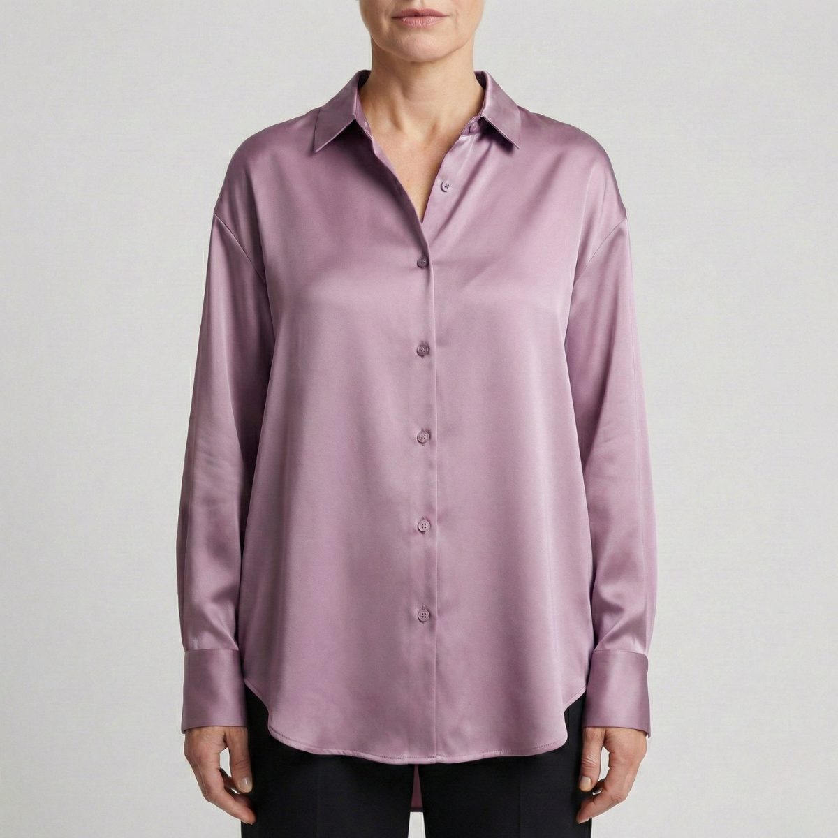 Refined Dames Relaxed Fit Glanzende Blouse