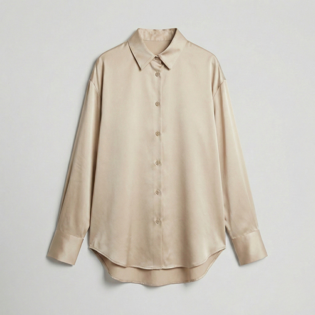 Refined Dames Relaxed Fit Glanzende Blouse