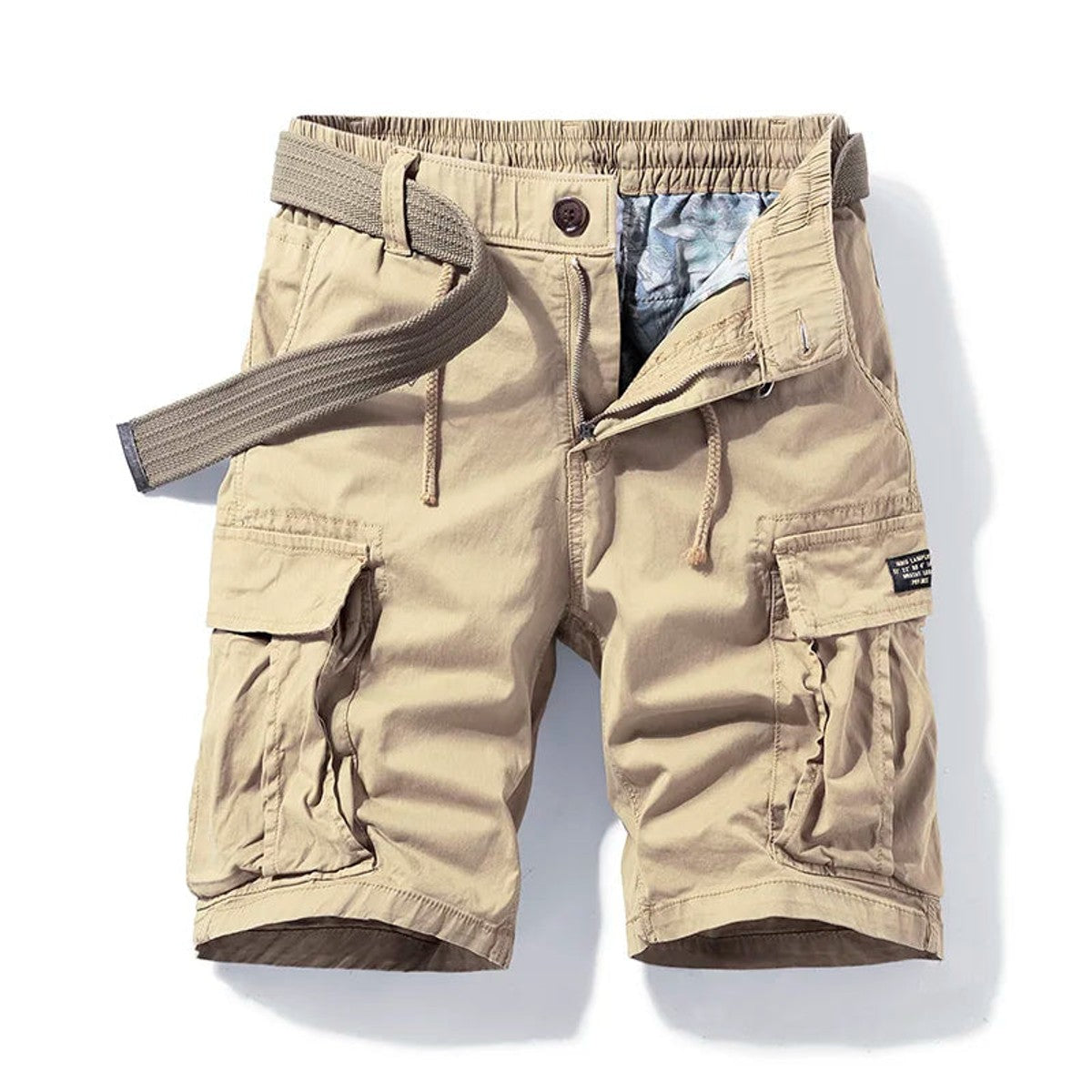 cargo shorts heren relaxed in khaki voor heren
