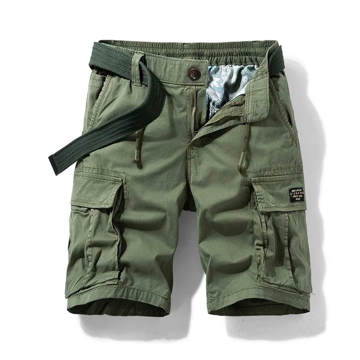 cargo shorts heren relaxed in legergroen voor heren