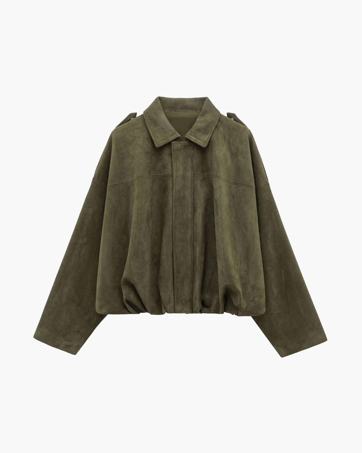 dames bomber jacket met kraag in groen