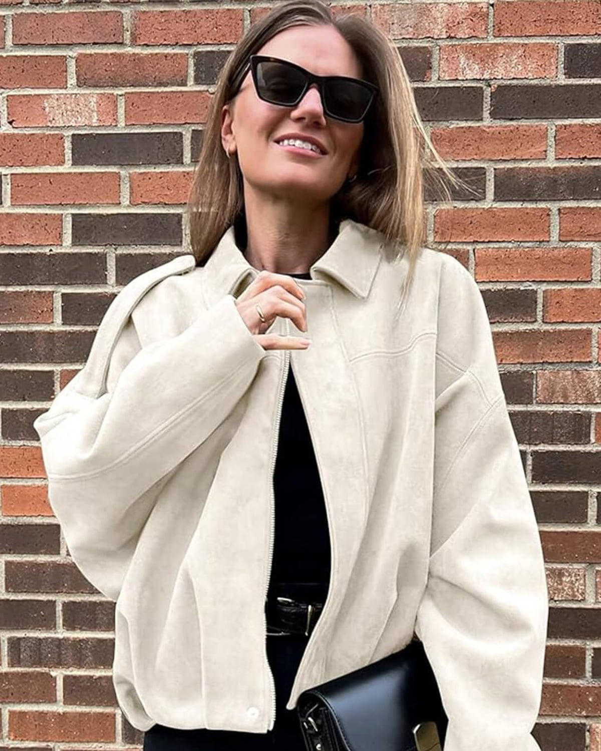dames bomber jacket met kraag