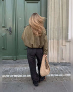 dames bomber jacket met kraag