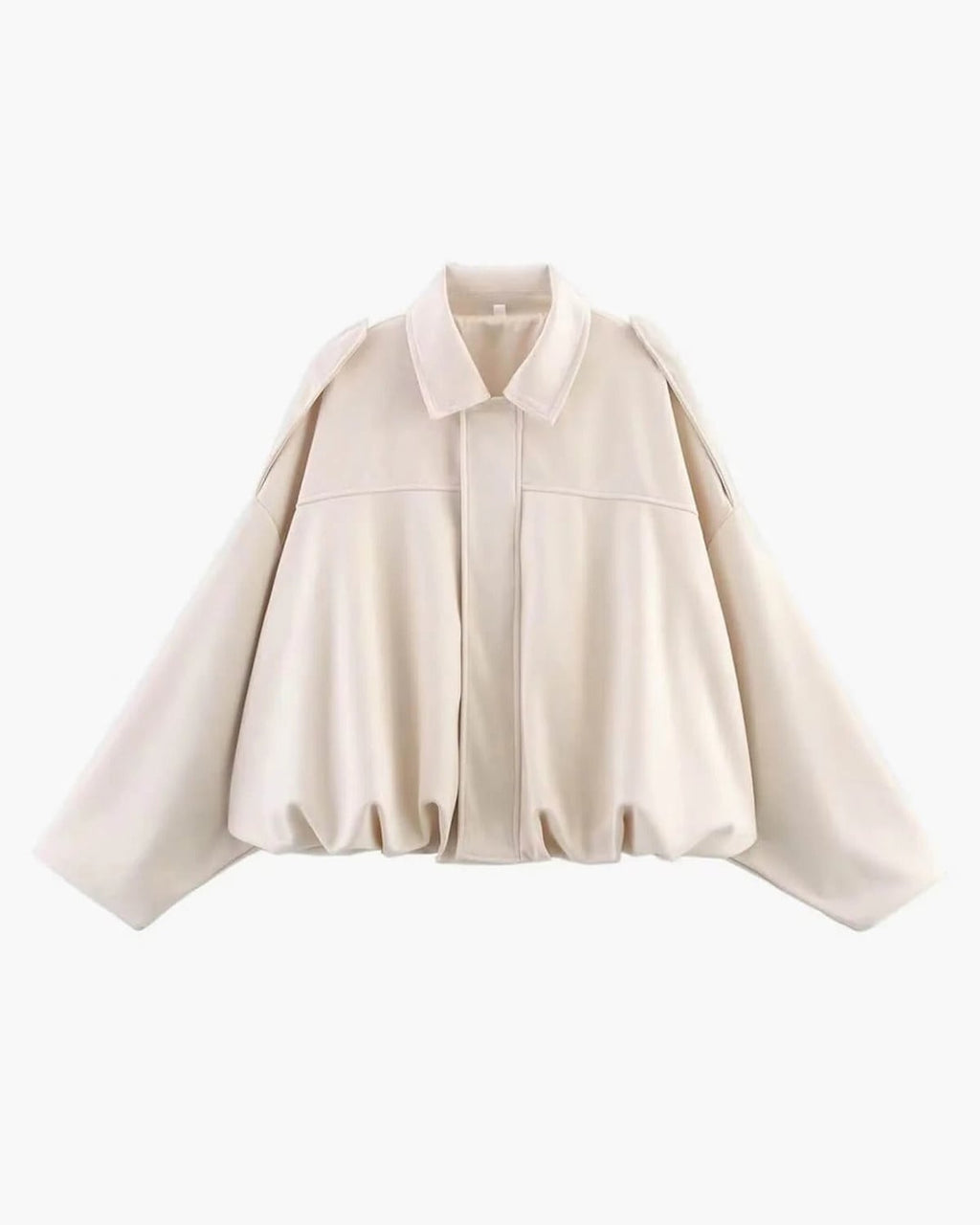 dames bomber jacket met kraag in wit