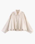 dames bomber jacket met kraag in wit