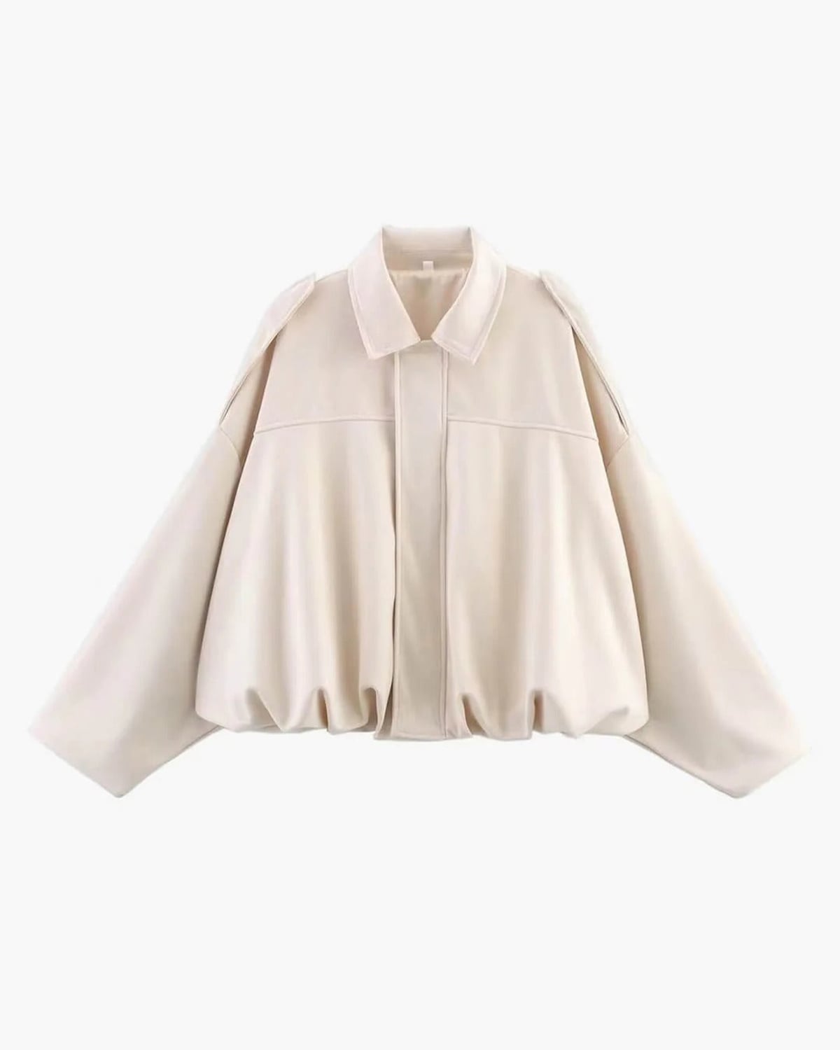 dames bomber jacket met kraag in wit