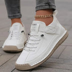 dames casual sneaker met vetersluiting in wit