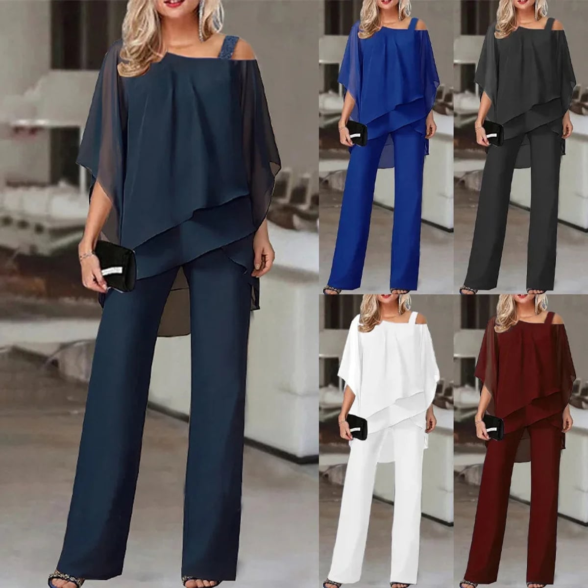 dames elegante jumpsuit met open schouder