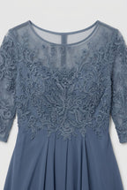 dames geborduurd flared midi jurk