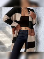 dames gebreid vest met colorblock in zwart