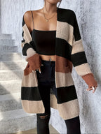 dames gebreid vest met colorblock