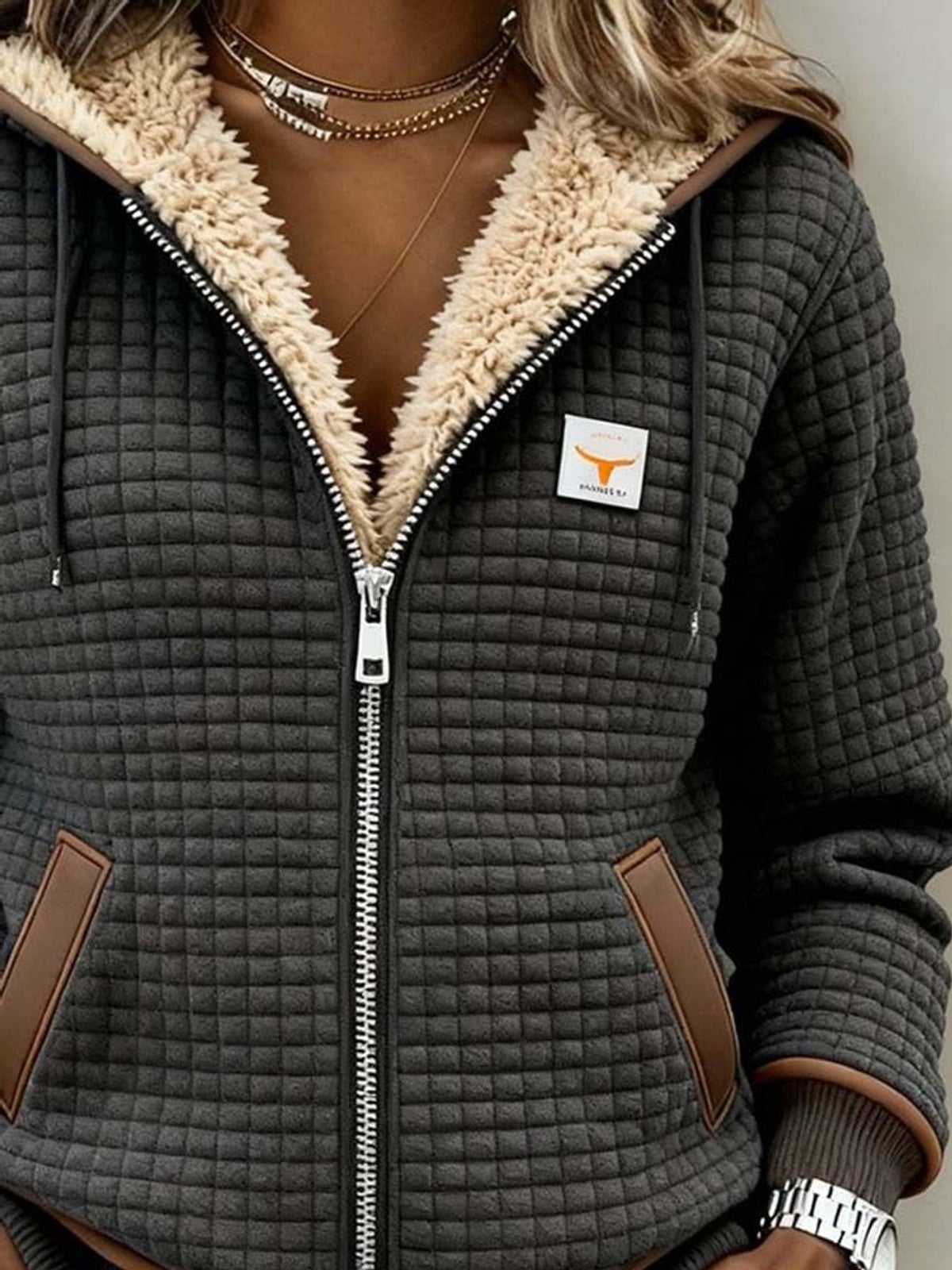 dames gewatteerde vest met capuchon