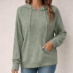 dames hoodie met capuchon en kangoeroe zak in groen