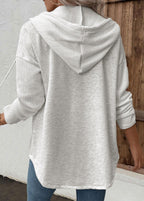 dames hoodie met knoopsluiting en capuchon
