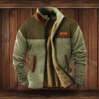 dames jas met staande kraag en sherpa voering in groen