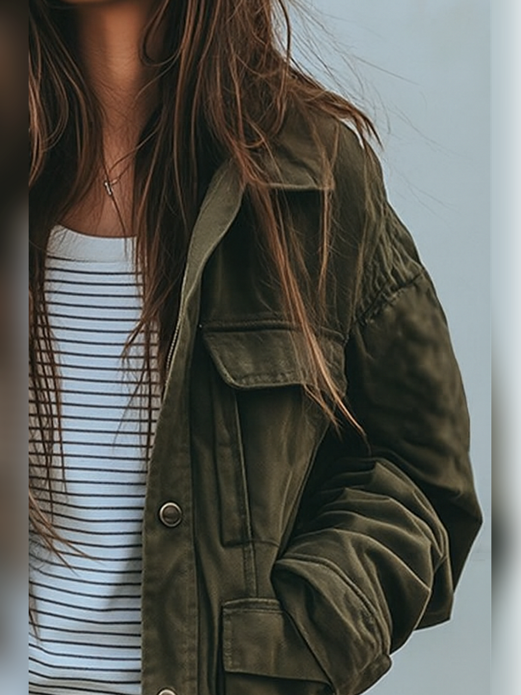dames jas oversized met utility details