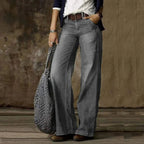 dames jeans wide leg met hoge taille in lichtgrijs