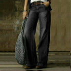 dames jeans wide leg met hoge taille in grijs