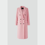 dames lange jas met revers en knoopsluiting