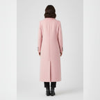 dames lange jas met revers en knoopsluiting