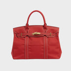 dames oversized canvas shopper in rood