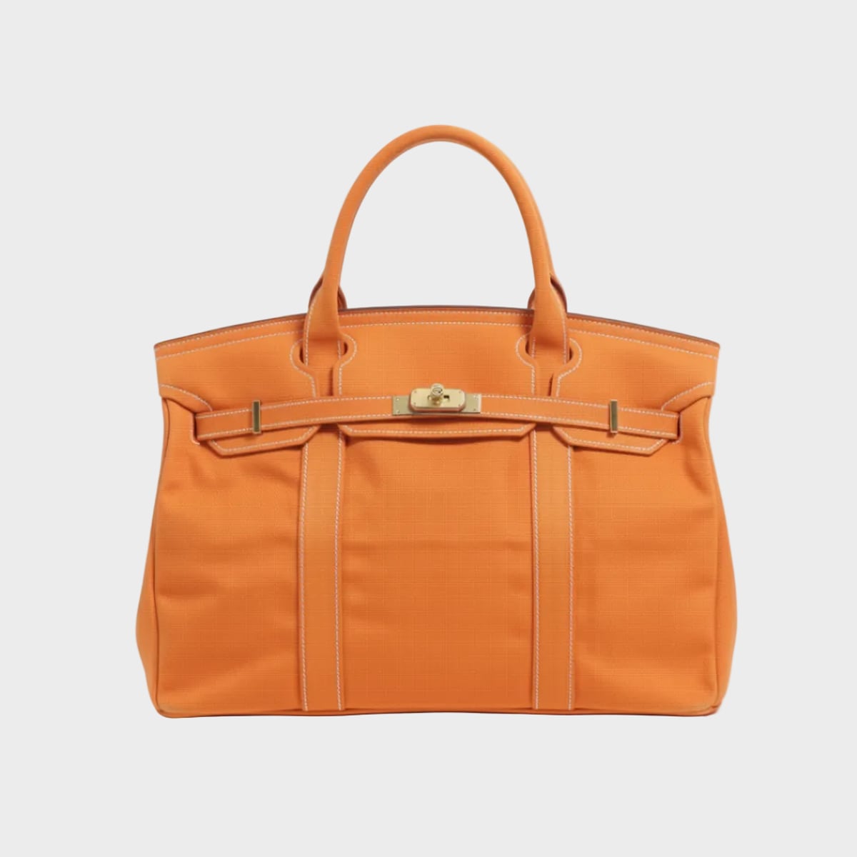 dames oversized canvas shopper in oranje