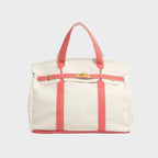 dames oversized canvas shopper in roze