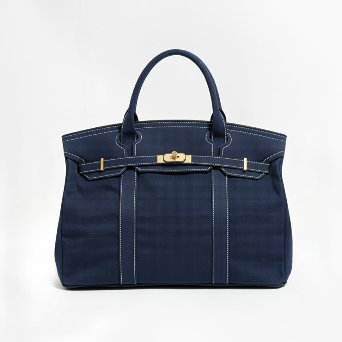 dames oversized canvas shopper in marineblauw 2