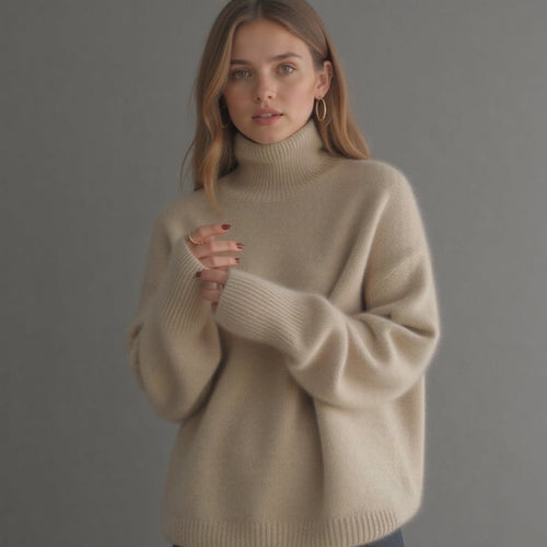 dames oversized coltrui beige