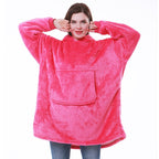 dames oversized hoodie deken met capuchon Roze