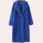 dames oversized hoodie jas met rits in blauw