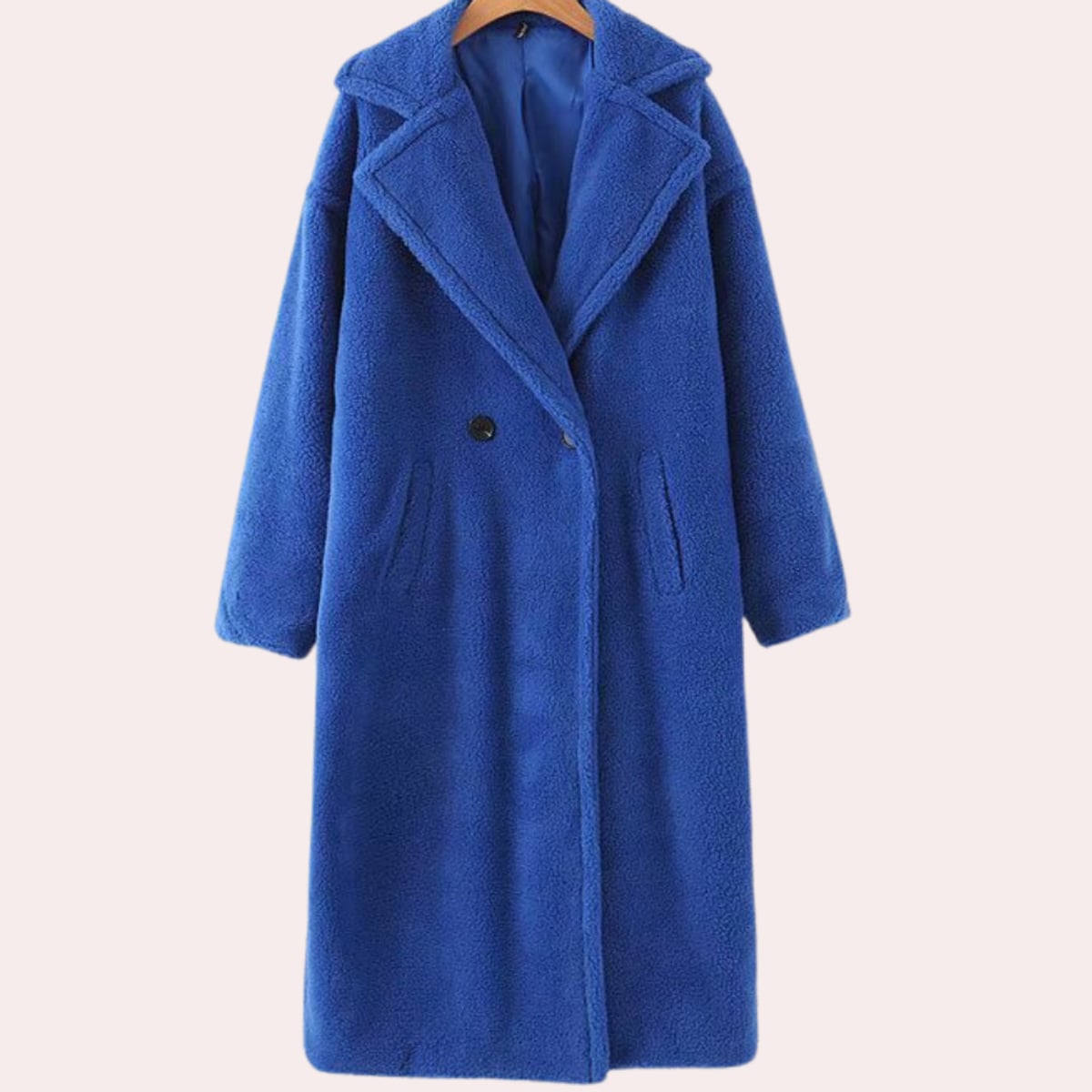 dames oversized hoodie jas met rits in blauw